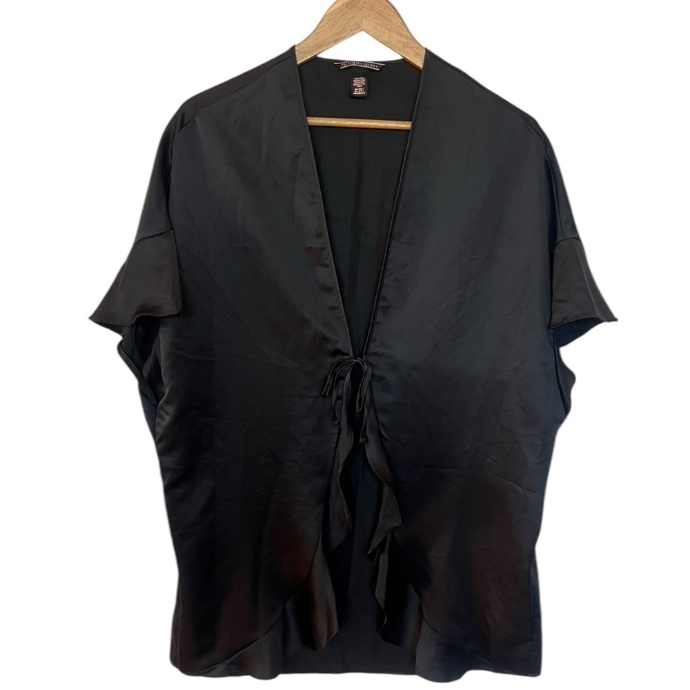 Victoria’s Secret Black Silky Robe – One Size – Oversized & Luxurious!